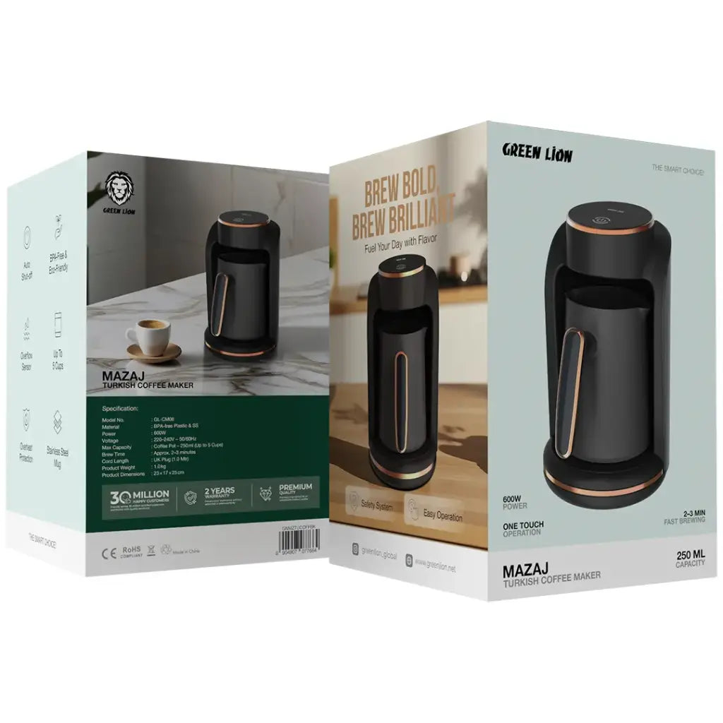 ماكينة صنع القهوة التركية مزاج من جرين ليون - لون أسود