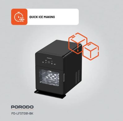 آلة صنع الثلج Porodo Lifestyle Sphere - أسود