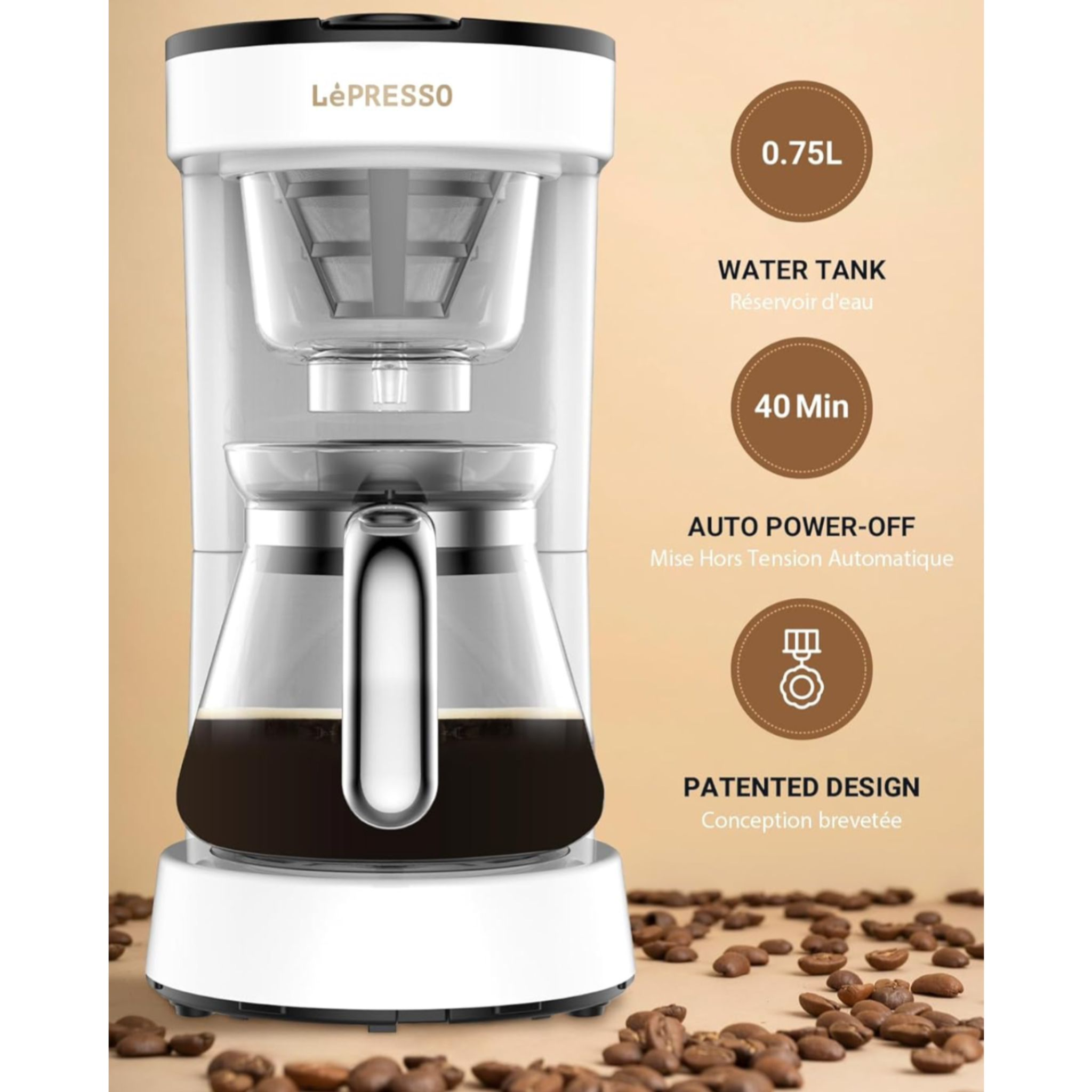ماكينة تحضير القهوة الشفافة من LePresso