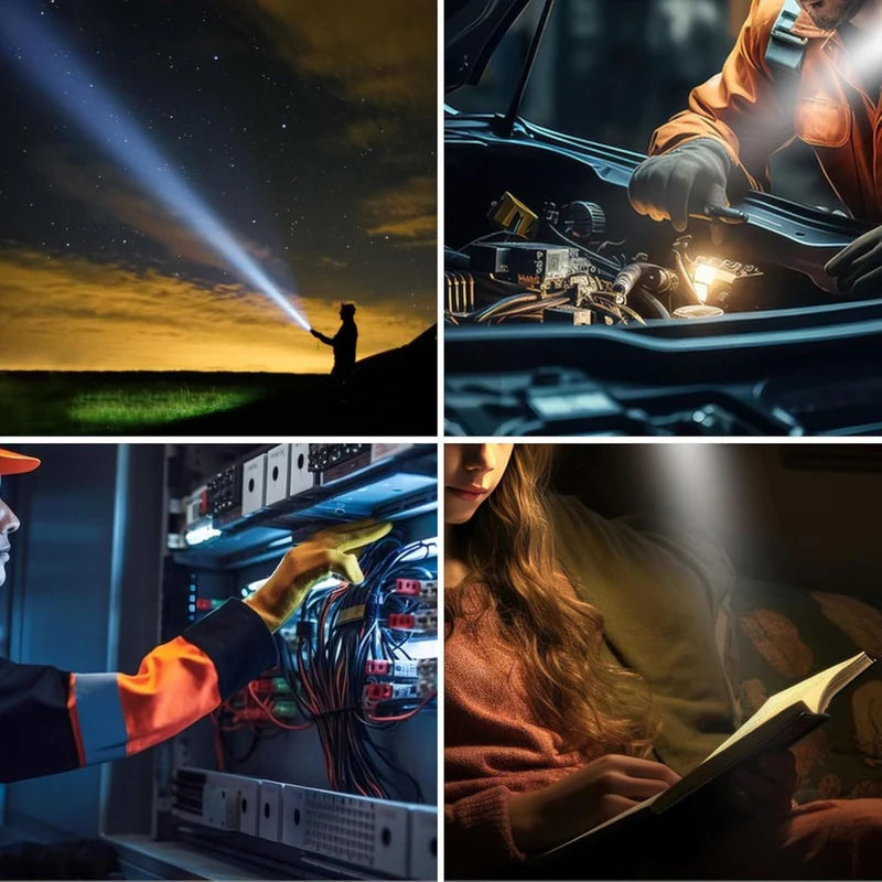 مصباح يدوي قوي متعدد الوظائف EDC