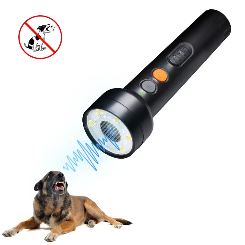 طارد الكلاب الضالة يعمل بالموجات فوق الصوتية مع إضاءة للاستخدام ليلاً